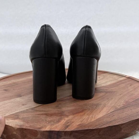 Gianni Bini Shoes Womens Size 6 Black Block Heel Pumps Chunky Round Toe Dress - Picture 2 of 11